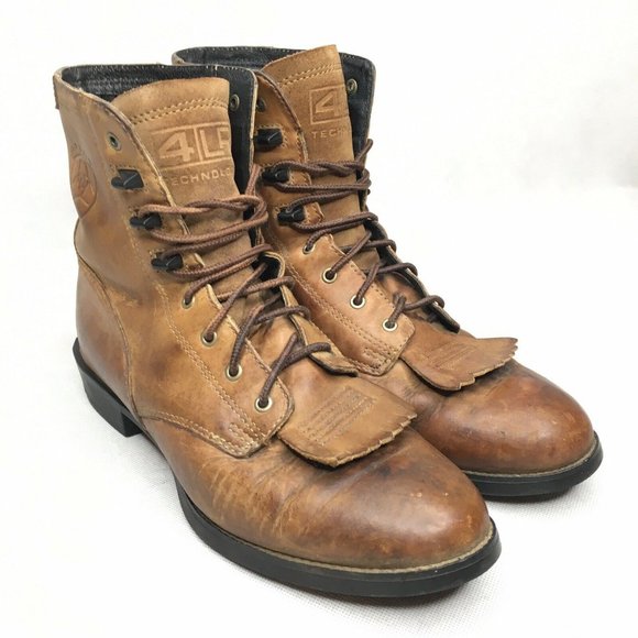 Ariat Heritage Kiltie Roper Western Lace Up Brown - Picture 3 of 7